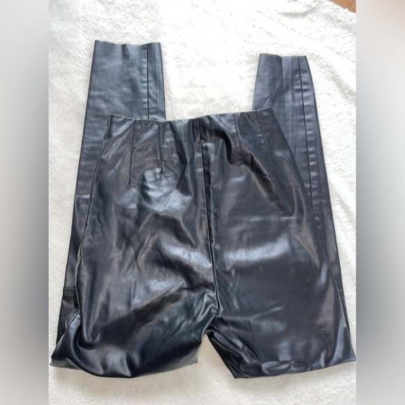 Zara - Skinny Faux Leather high rise black Pants size small - Picture 7 of 11